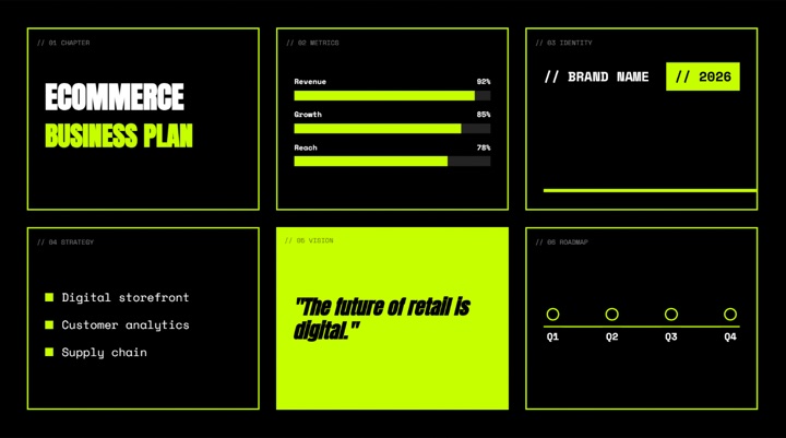 Neon Grid Commerce design style preview